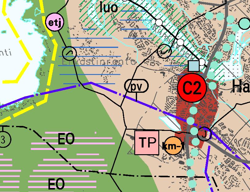 Yleiskaavaehdotuksessa suunnittelualue on kaupunkirakenteen laajentamiseen varatulla vyöhykkeellä.