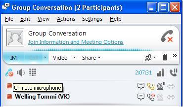 VYVI MEETING Lync Attendee 2010 Instruction 14 (15) 9 Using microphone during meeting It is