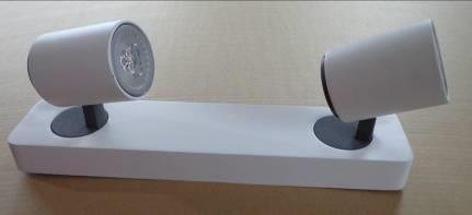 20442-01 Wall Lamp, alumiinium Color: mat White / grafite color