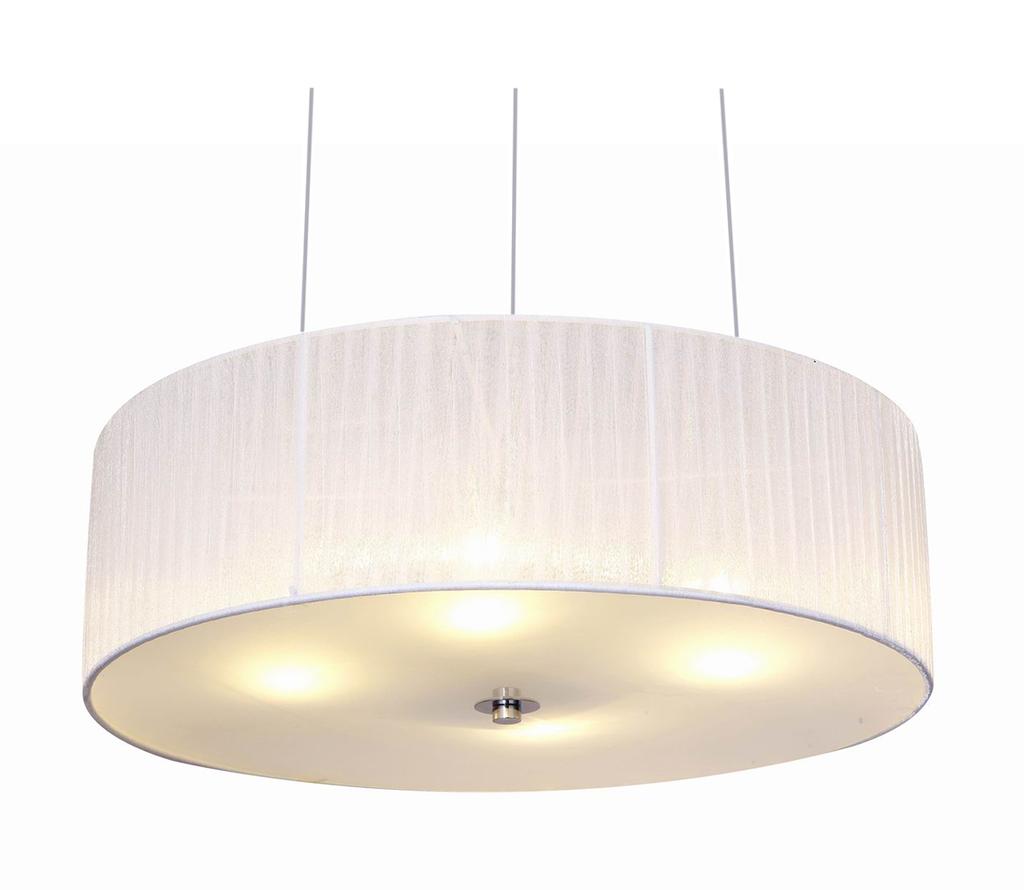 MAREN 60203-01 Cealing Lamp, metall / silk organza / Glass Color : White / chrome Dia. : 40,0cm Height. : 18,0cm 3xE27 / 60W excl.