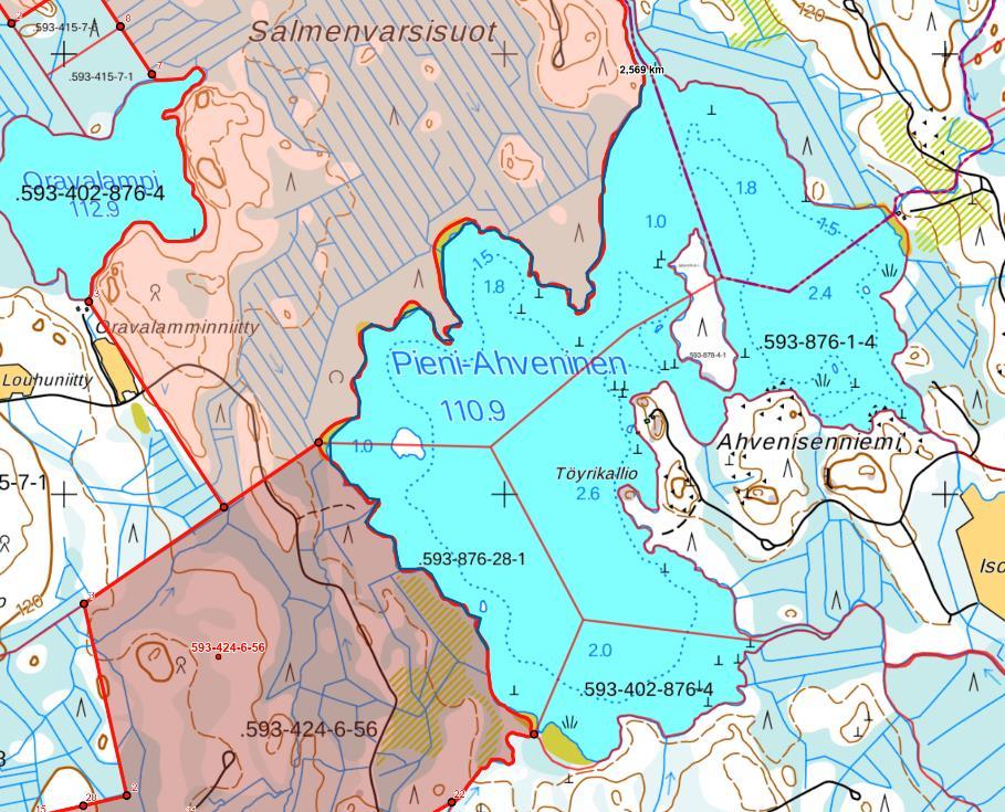 tuulivoimamelu (lähtöäänitehotaso 106 db). Yli 40 db:n tuulivoimamelulle altistuvat ranta-alueet.