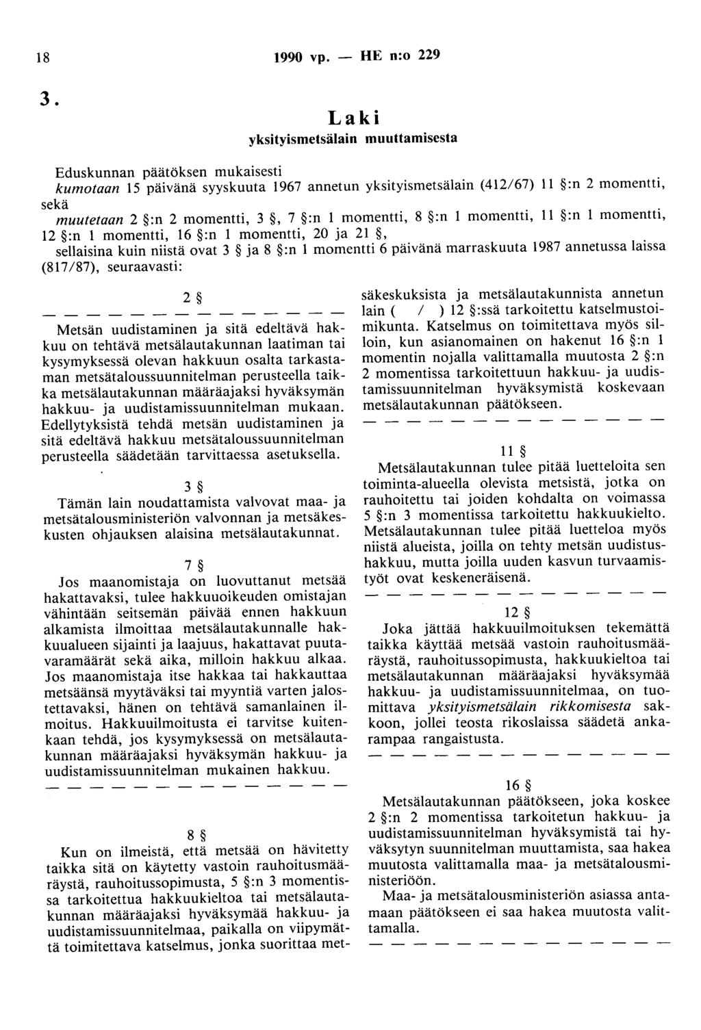 18 1990 vp. - HE n:o 229 3.