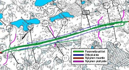 TAMPEREEN AMMATTIKORKEAKOULU OPINNÄYTETYÖ 56 (76) jaitsevat keskikaideosuuden päiden läheisyydessä. Pysäkit säilyvät miltei nykyisillä paikoillaan, eikä niiden yhteyteen ole suunniteltu alikulkuja.