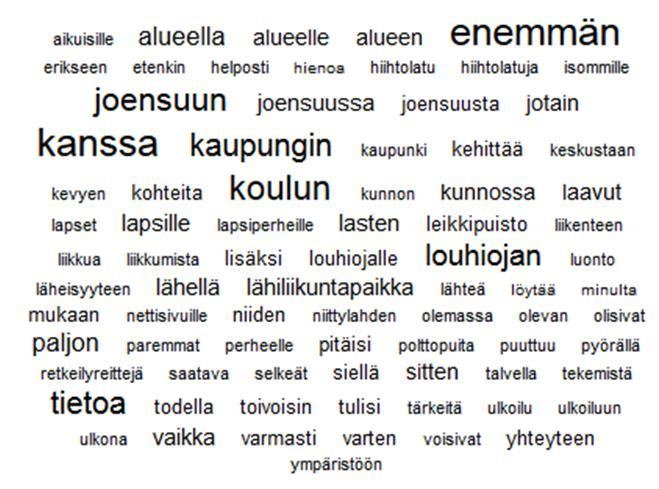 Tulosten yhteenveto 13 (15) Vastauskategoriat tiedotus, kunnossapito ja suunnittelu keräsivät kaikki yhtä paljon vastauksia.