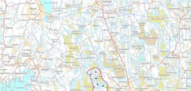 40 (101) Korvennevan tuulivoimapuisto FCG SUUNNITTELU JA TEKNIIKKA OY 8 HANKEALUEEN NYKYTILA 8.