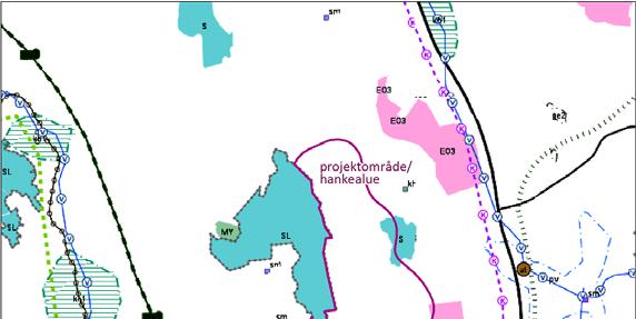 FCG SUUNNITTELU JA TEKNIIKKA OY Korvennevan tuulivoimapuisto 49 (101) Kuva 8.6. Ote Satakunnan maakuntakaavasta (Satakuntaliitto 2010).