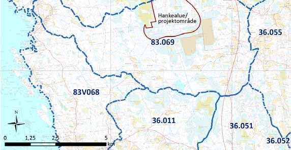 071) ja eteläosiltaan Trolssinojan valuma-alueelle (83.069).