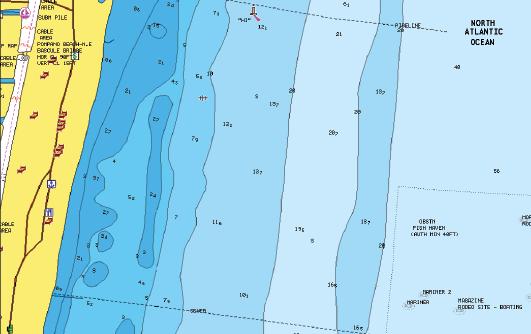 SonarChart Live -vuorovesikorjaus Valittuna vuorovesikorjausominaisuus käyttää läheisten vuorovesiasemien tietoja (jos saatavissa) SonarChart Liven käyttämien syvyysarvojen säätämiseen luotauksen