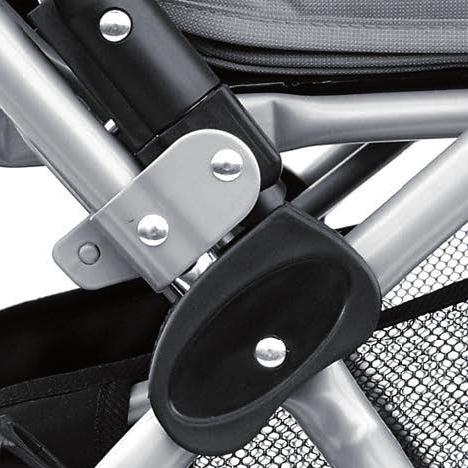 5 kg 4x1 kg 15,5 kg Dimensions Seat Backrest Handle height Folded: Pushchair, wheels 26 x 34 cm 50 x 34 cm 95 118 cm 110 x 61 x 43 cm Maximum load Seat Carry cot Basket Handle 25 kg 9 kg 5 kg 0 kg