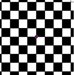 suhteen, jonka keskipiste on origo (kuvassa violetilla värillä). Tällöin saadaan tuttu kuvio [21]: shakkilauta (kuva 14).