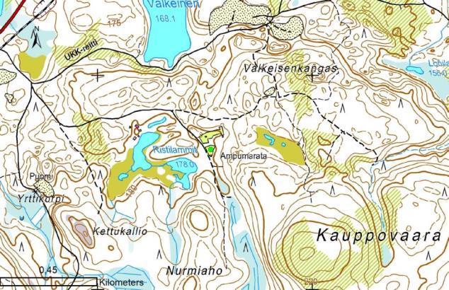 Liite 6 Numero: 32 Kunta: Ristijärvi Ristilammin ampumarata Osoite Ampumaradantie 14 Huoltotila Koordinaatti, itä 562523 Majoitustiloja läheisyydessä * Koordinaatti, pohj.