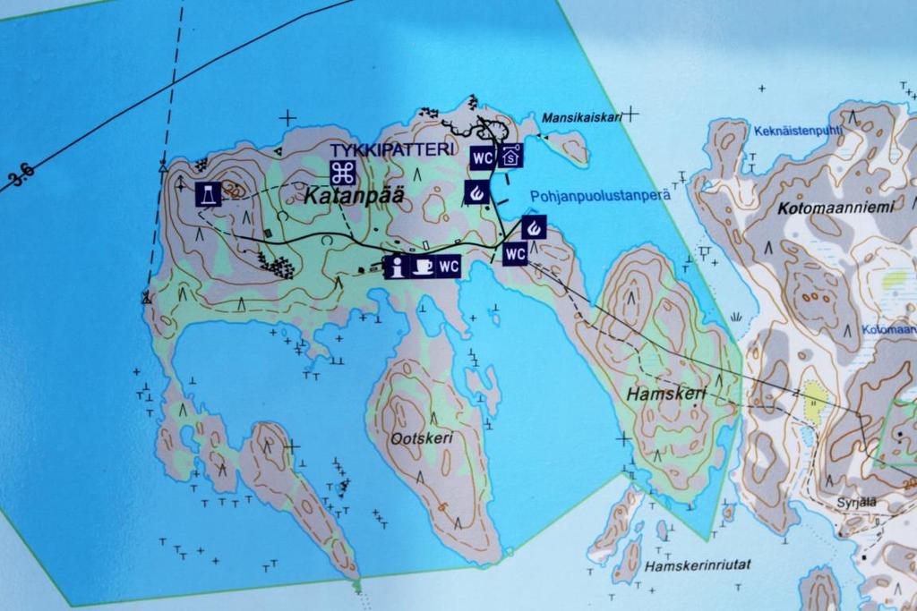 Kuva 2. Kartta Katanpään linnakesaaresta.