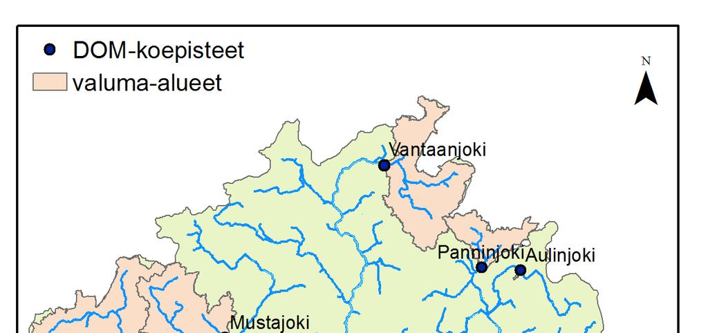 DOM kuorma Vantaanjoelta 1) DOC, DON, DOP ja CDOM N.