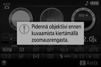 Valokuvien rajaaminen etsimessä 1 Valmistele kamera. Kun rajaat valokuvia etsimessä, tartu kädensijaan oikealla kädellä ja tue kameran runkoa tai objektiivia vasemmalla kädellä.