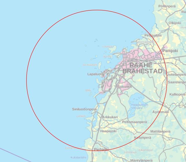 JOHDANTO Selvityksessä on tarkasteltu paikkatietoanalyysin avulla mahdollisia sijoituspaikkoja Raahen satamaja teollisuusalueen ulkopuolelta ja ne on esitetty