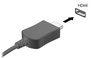 HDMI-portin käyttäminen (vain tietyissä malleissa) Joissakin tietokonemalleissa on HDMI (High Definition Multimedia Interface) -portti.