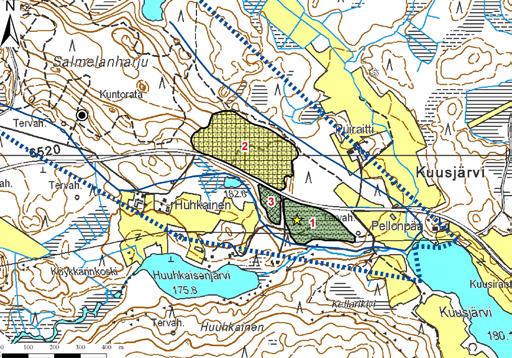 Salmelanharjun A:n pohjavesialueelta (kuva 333) kartoitettiin kolme soranottoaluetta, joista yksi on kunnostustarpeeltaan kohtalainen, muut vähäisiä.
