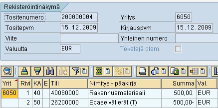 tapahtumatasolle: Tositenäyttö