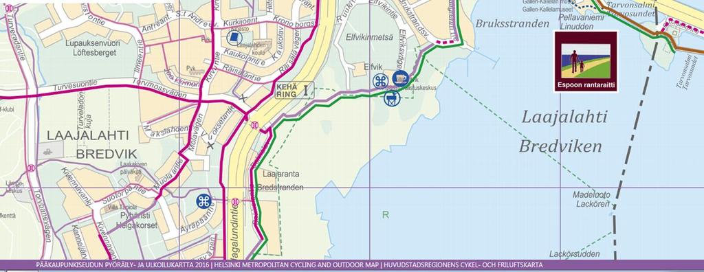 Turunväylää pitkin liikennöivillä busseilla pääsee mm. Helsinkiin ja Espoon keskukseen. Pysäkkipari sijaitsee Leppäsolmussa. Lisäksi Vermonsolmun kautta liikennöi muutama bussilinja, jolla pääsee mm.