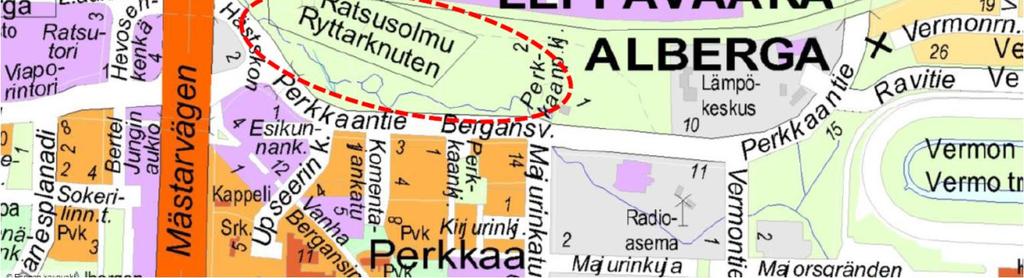 51360 sekä niihin liittyvät katu- ja virkistysalueet monipuolisia toimisto-,