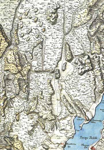 tif Ruskelan kylänmäki oli nykyisen Rantamon tienoilla 1760-80-luvulla.