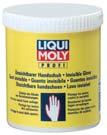 Erittäin tehokas puhdistava vaikutus yhdessä LIQUI MOLY -käsienhoitovoiteen (tuotenro. 3358) ja LIQUI MOLY -suojakäsineiden (tuotenro 3334) kanssa. Työn vuoksi rasittuneen ihon hoitoon.