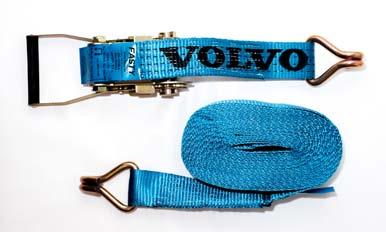 Volvo kuormansidontaliinat Irtikytkettävä hydraulipumppu Kuormansidontaliiinan materiaali on UV -suojattua 100 % polyesteriä. Lukkoosien pintakäsittelyssä on käytetty Volvon omia laatuvaatimuksia.