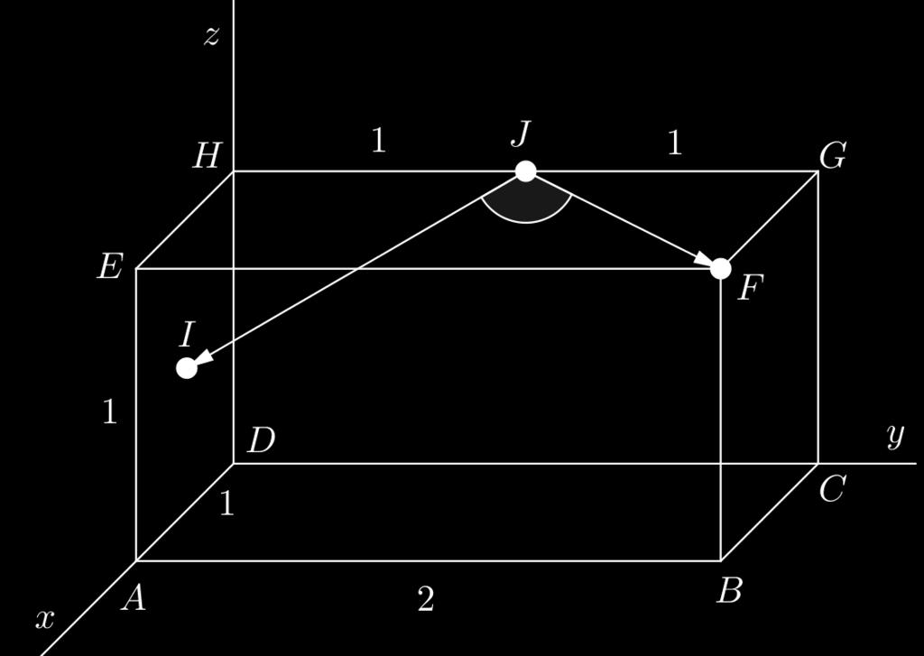 11 Sijoitetaan särmiö koordinaatistoon siten, että kärki D on origossa ja kolme kärkeä positiivisilla koordinaattiakseleilla.