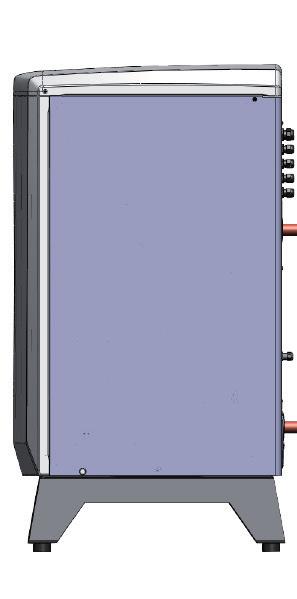 8.2 Esimerkkejä putkien liitännöistä EcoAir/EcoZenith i250 L CTC EcoZenith i250 L -mallissa putket on vedetty takaosan oikeaan reunaan lämpöpumpun liitäntää varten.