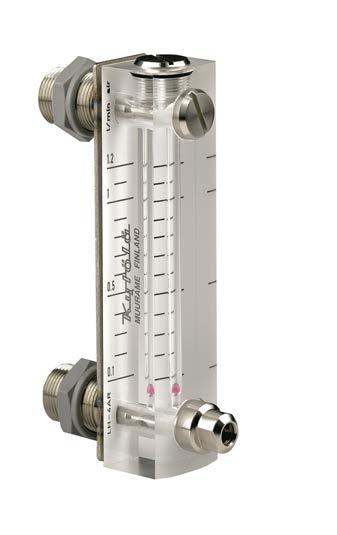 8 NL/min, 10 90 NL/min Saatavissa myös vaihtoehtoisia mittausalueita vedelle ja ilmalle sekä asteikkoja muille Akryyli (PMMA) R 1/4 128 mm min