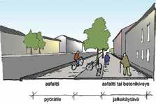 Jalankulku- ja pyöräilyväylän tyyppiä ei suositella muutettavaksi risteyksessä, vaan sen tulisi tapahtua joko ennen risteystä tai sen jälkeen.