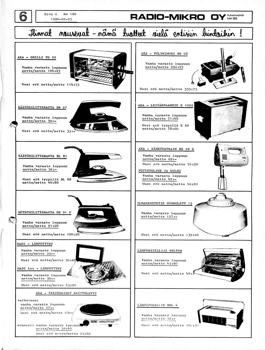8 Sivu 6 No 180 1980-02-25 RADIO-MIKRO OY Puhelinvaihde 544 566 mdxujawl - ff\04*va lusui e/^ivwa\ J0ivMd?(uiuAN!