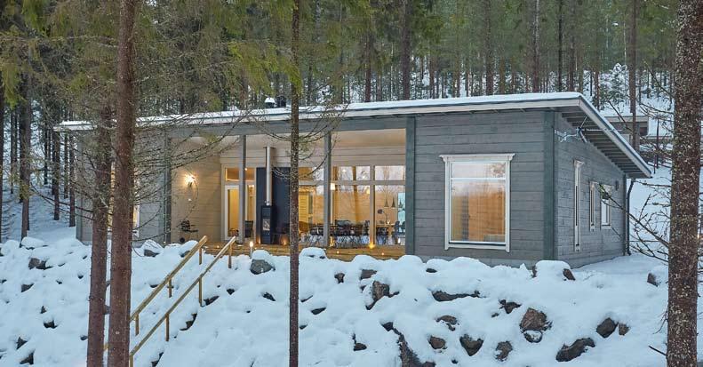 Fakta Finnlamellin 133 m² lamellihirsihuvila Valmistaja: Finnlamelli Kerrosala: 150 m Huoneistoala: 133 m Huonelukumäärä: oh + k + 4 mh + et + 2 kh/wc + kh + var + tekn.