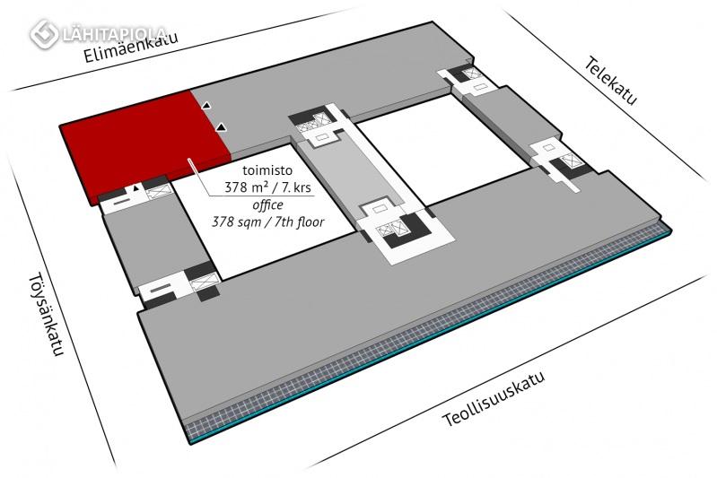 Toimisto 378 m² / 7. krs.