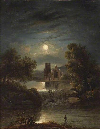 William Pether (1738 1821),»A Moonlit River Scene