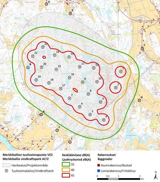 Tuulivoimapuiston toteuttamisen ei arvioida muuttavan merkittävästi alueen äänimaisemaa tai aiheuttavan merkittävää