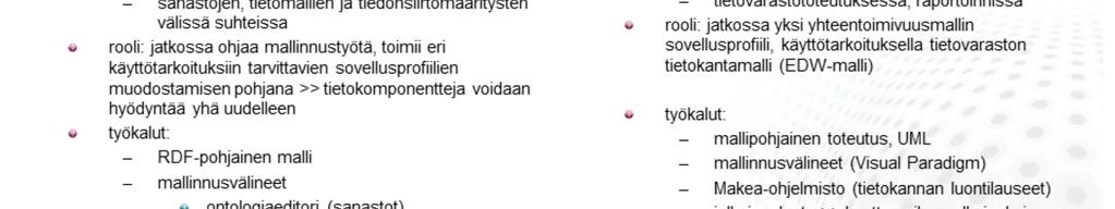 - yhteiset tietokantarakenteet voidaan olettaa toteutettavan ainoastaan siinä tilanteessa, että