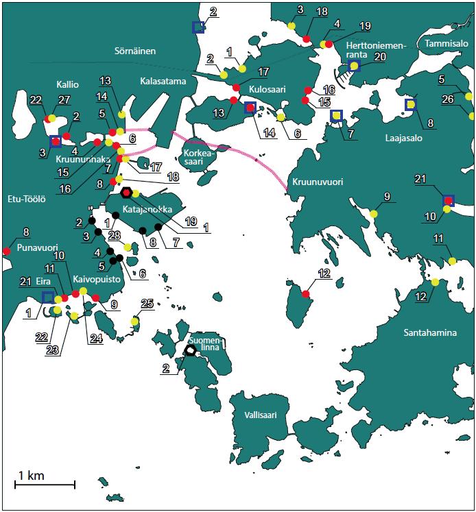 Vesilupahakemus 58 (108) Vaikutusalueen huviveneliikenne muodostuu venekerhojen ja Liikuntaviraston suoravuokrausvenepaikkojen liikenteestä, sekä alueen ulkopuolelta
