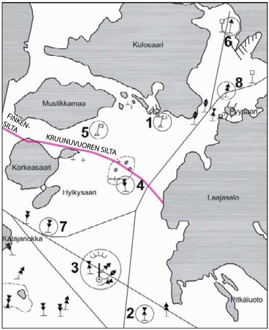 Vesilupahakemus 60 (108) Helsingin kaupungin liikuntavirasto on aiemmin selvittänyt Tervasaari-KorkeasaariKruunuvuorenranta -linjan luoteis- ja pohjoispuolella olevien purjeveneiden