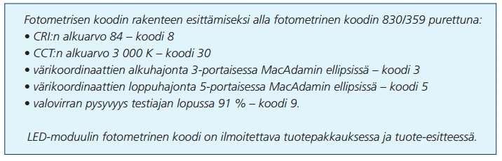 29 nen edellyttää valaisimien puhdistamista ja lamppujen vaihtamista. Valaistuksen suunnittelija määrittelee huoltojakson pituuden valovirran alenemakerrointa käyttäen.