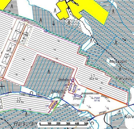 Kuva 11. Hankealueen itäreunaan rakennettava penger.