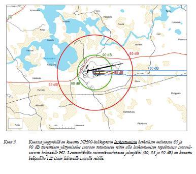 138(152) Meluselvityksessä esitetyt NH90-kuljetushelikopterin melutulokset perustuvat 8.10.2008 Utissa mitattuihin lähtötietoihin.