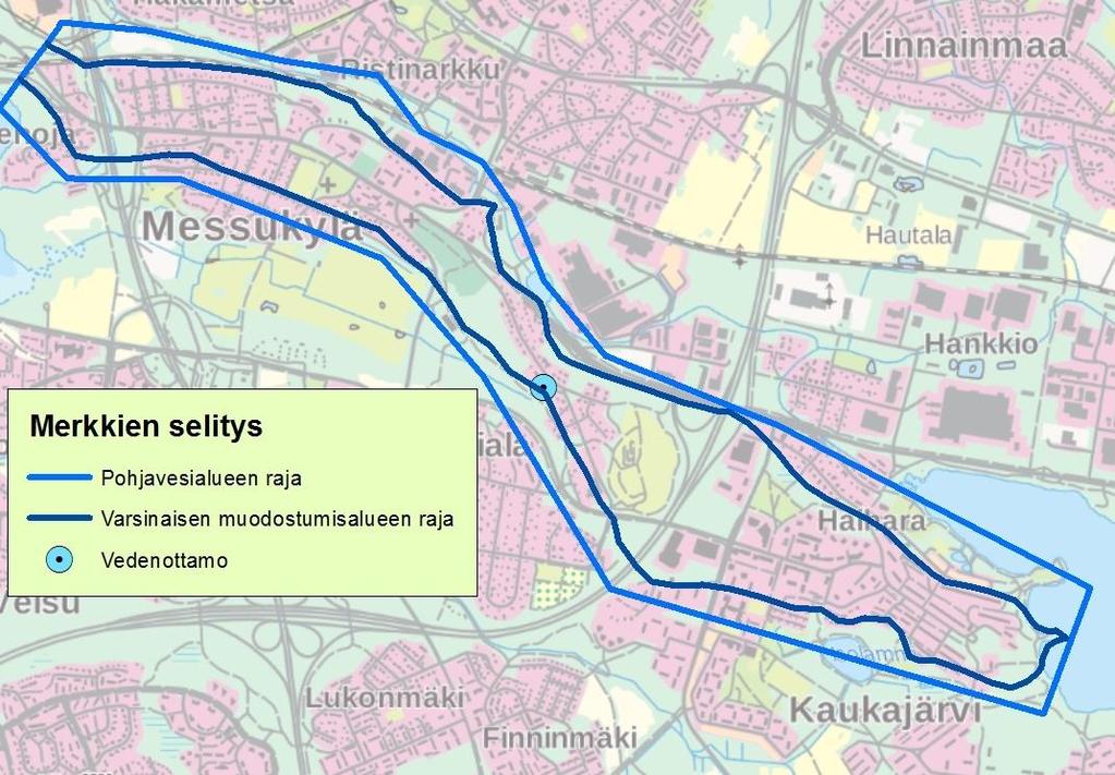 Esimerkki pohjavesialueesta, jolla vedenottomäärä ja lupa ovat suurempia kuin pohjavesialueen arvioitu antoisuus Esimerkki pohjavesialueesta, jolla pohjavesialueen arvioitu antoisuus (1600 m 3