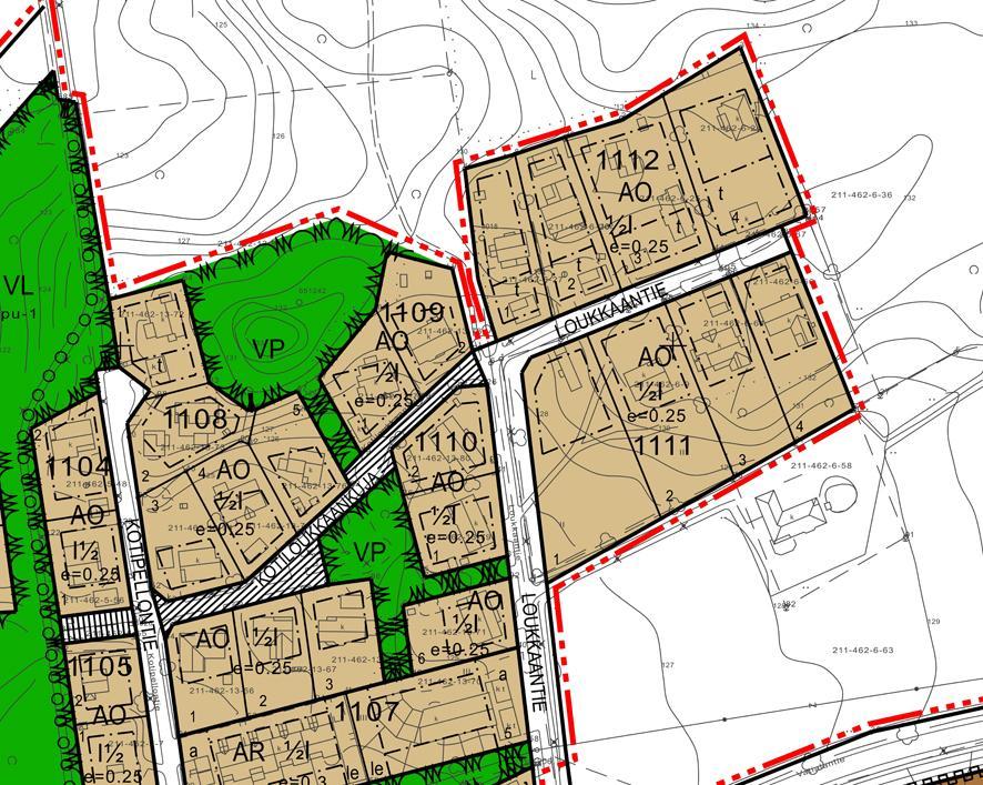 Rakennusoikeus on e=0,25. 4 ASEMAKAAVAN SUUNNITTELUN VAIHEET 4.