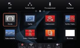 Honda-moottoridatan, tukee navigoinnin yleisimpiä karttaformaatteja ja pystyy toistamaan liikkuvaa kuvaa.