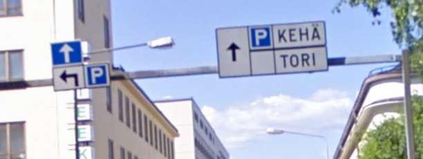 43 KUVA 15. Esimerkki Kuopion keskustan kiinteiden opasteiden ulkoasusta.
