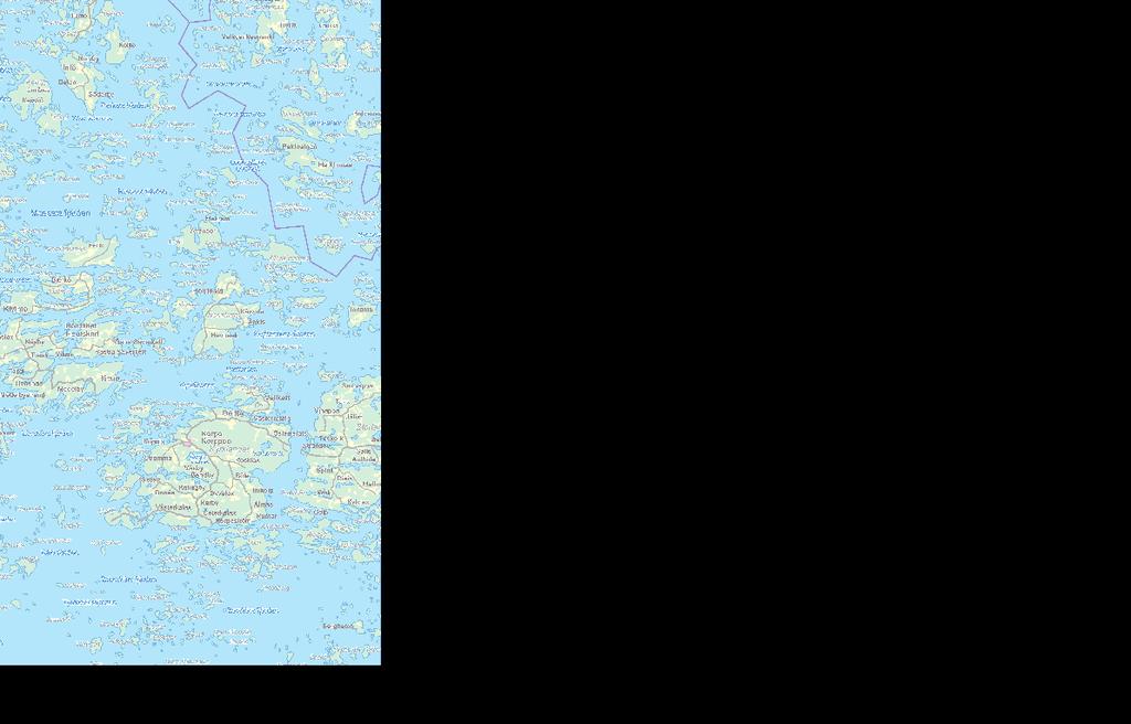 20 Kartta 2. Sisäsaaristossa sijaitsevia virkistys- ja kaavoitusalueita. (Karttapohja: Maanmittauslaitos 2013) Nauvon ja Korppoon edustalla on paljon sekä venesatamia että kaavoitusalueita (kartta 2).