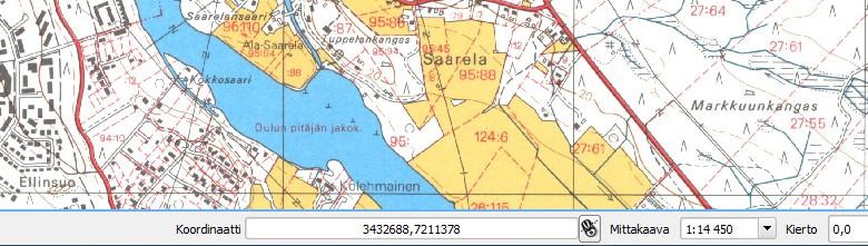 36 Kuva 46. Georeferoidun karttakuvan koordinaatit. 7. Lähteet Antikainen, H. & P. Kortsalo (2012). Johdatus ArcGIS 10 ohjelmiston käyttöön. Oulun yliopiston maantieteen laitoksen opetusmoniste no.