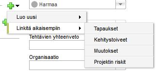 Tapaukset/Listat Riskit-toiminto Tapaukset moduulissa Järjestelmässä oleva toiminto riskiarvon laskemiseen ja riskimatriisiin on lisätty tapausksiin.