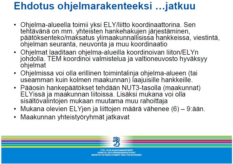 TEM:n pohjaehdotus keskustelulle